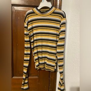 yellow stripped turtle neck